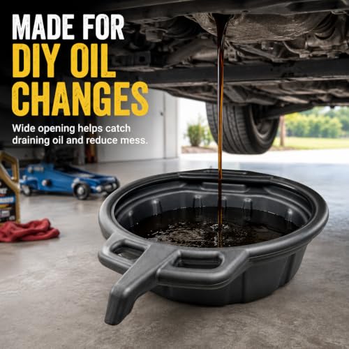ValvoMax Oil Drain Pan, 17 Quart 4 Gallon, Pour Spout, Anti-Splash Lip - size: Extra Large