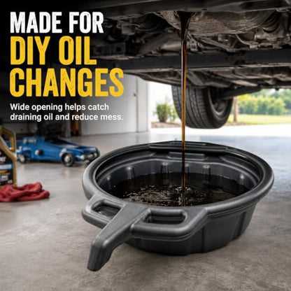 ValvoMax Oil Drain Pan, 17 Quart 4 Gallon, Pour Spout, Anti-Splash Lip - size: Extra Large