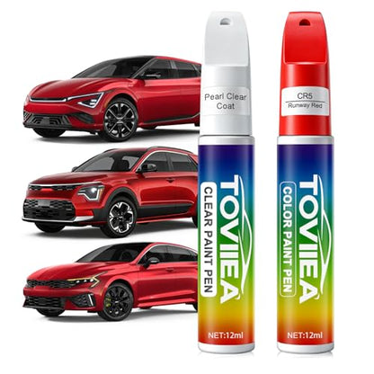 Runway Red(CR5) Touch Up Paint for KIA - color: (CR5)Runway Red for 2025 K5/2025 EV6/2024 EV6/2025 Niro Hybrid/2024 EV9/2025 Niro Plug-in Hybrid/2025 Niro EV/2024 Niro EV
