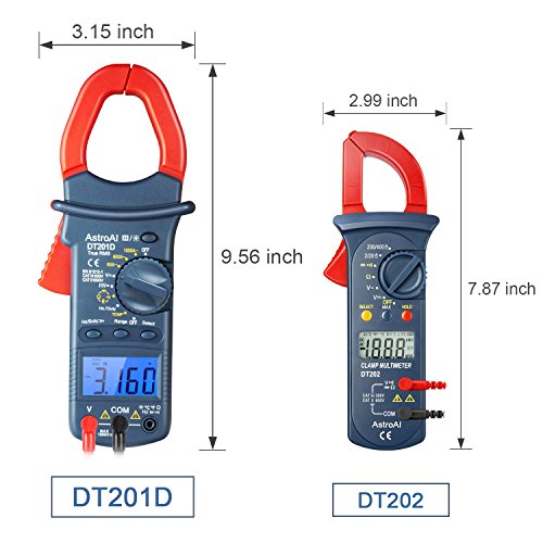 AstroAI Digital Clamp Meter 2000 Counts, Multimeter Amp Meter with Auto Ranging; Measures Voltage Tester, AC Current, Resistance, Continuity; Tests Diodes