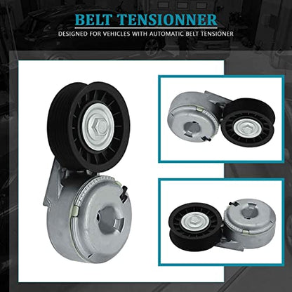 IRONTEK ZZM515980 Belt Tensioner Pulley Assembly fit for Ford (1993-2000 Explorer/ 1994-2000 Ranger), for Mazda 1993-1994 Navajo, for Mercury 1998-1999 Mountaineer #38102 - size: ZZM515980