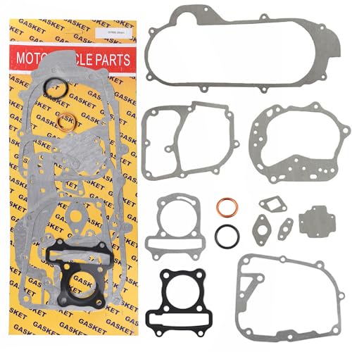 Minho GY6 50cc Complete Standard Case Engine Gasket Kit Fit for Chinese GY6 4-Stroke 139QMA 139QMB Engine Scooter Moped ATV Go Kart,39mm Cylinder Gasket