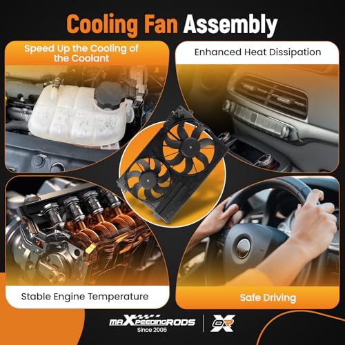 maXpeedingrods Engine Radiator Cooling Fan Assembly for Audi A3 Quattro TT Quattro for VW Beetle CC Eos Golf Jetta Passat 2005-2017 Replacement 1K0959455EA 1K0959455ES - size: 1K0959455EA