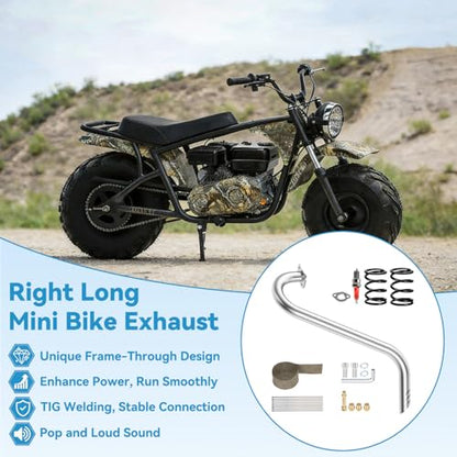 EOPOAYI B200R Exhaust Pipe Kit for Predator 212cc Coleman B200RSV Mini Bike - color: A-Silver