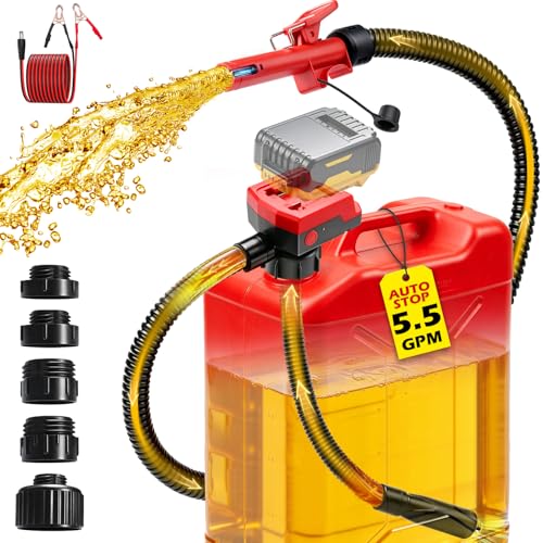 5.5 GPM Cordless Fuel Transfer Pump, with Auto Shut- Off & Beep Alert. - color: Black