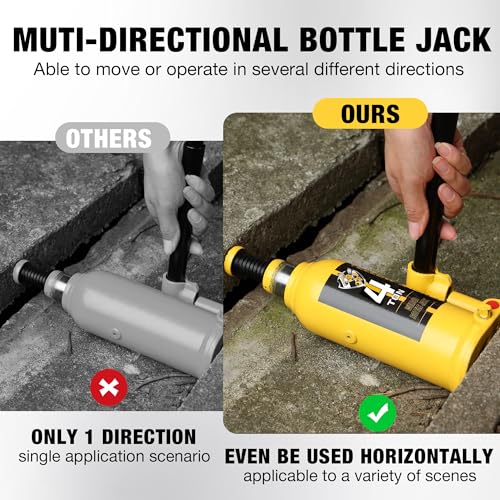 YELLOW JACKET 4 Ton Muti-Directional Welded Bottle Jack(8,000lb) with Carrying Case for Car, SUV, Auto Repair - size: 4 ton muti-directional