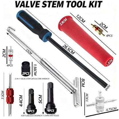 Tire Valve Stem Removal Tool with Heavy Duty Hook & Longer Puller