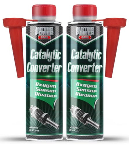 MotorPower Care Catalytic Converter Cleaner 2-Pack — Pass Smog & Emissions Test, Fix P0420/P0430 Check Engine Light | O2 Sensor & EGR Cleaner | Fuel Additive, 8.45 fl oz Each - size: 8.45 Fl Oz (Pack of 2)
