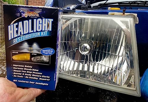 Gliptone Headlight Restoration Kit, Restores 4 Headlights, Guaranteed, Easy 2 Step Process, 7 Piece Kit, No Sanding or Tools Required