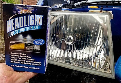 Gliptone Headlight Restoration Kit, Restores 4 Headlights, Guaranteed, Easy 2 Step Process, 7 Piece Kit, No Sanding or Tools Required