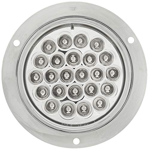 GG Grand General 78254 Red/Clear LED Light (4" Pearl Rim and Pigtail, Lens) - color: Red/Clear, style: w/Cr. Plastic Bezel