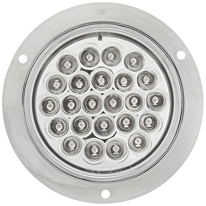 GG Grand General 78254 Red/Clear LED Light (4" Pearl Rim and Pigtail, Lens) - color: Red/Clear, style: w/Cr. Plastic Bezel