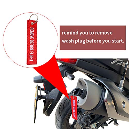 0.6"-1.5" Wash Plugs, Mufflers Exhaust Silencer Motorcycle Dirt Bike,R-B - color: Red-Black