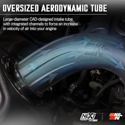 K&N NextGen Cold Air Intake System: Dry-Flow Cotton Filter: Compatible with 2019-2024 RAM 1500; 50-1578D - style: NextGen Dryflow