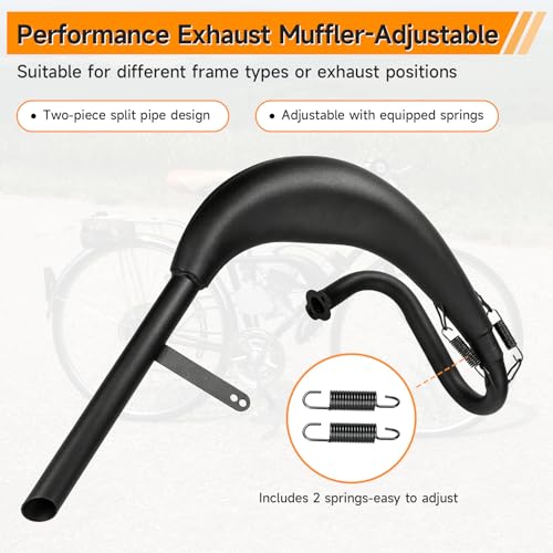 FVRITO Expansion Chamber Exhaust Pipe Muffler for YD100 Motorized Bicycle - color: New-Black