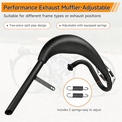 FVRITO Expansion Chamber Exhaust Pipe Muffler for YD100 Motorized Bicycle - color: New-Black