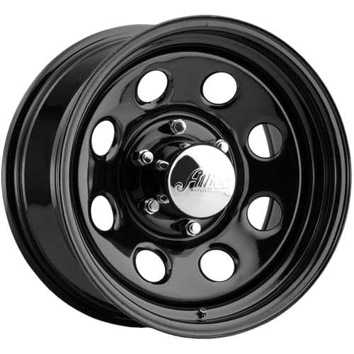Allied Wheel 82B Black Soft 8 17X9 8X170mm, 4.5"BS, Durable Gloss Black Finish Steel Wheel for Cars and Light Trucks, Chrome Cap Included, Protective E-Coating