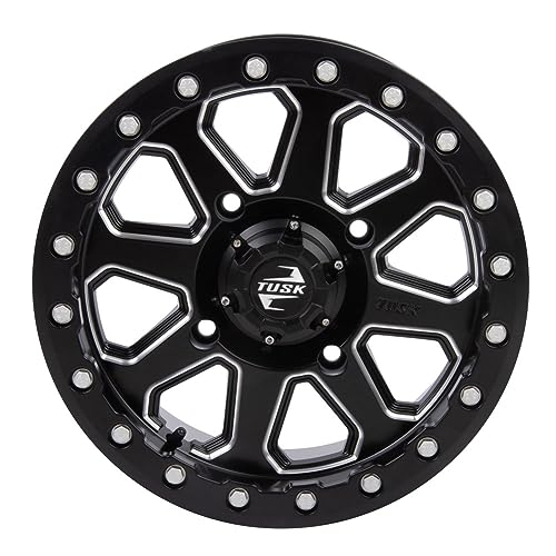 (4 Pack) 4/156 Tusk Uinta Beadlock Wheel 15x7 4.0 + 3.0 Milled/Black For YAMAHA Wolverine RMAX 2 1000 Sport 2022-2023
