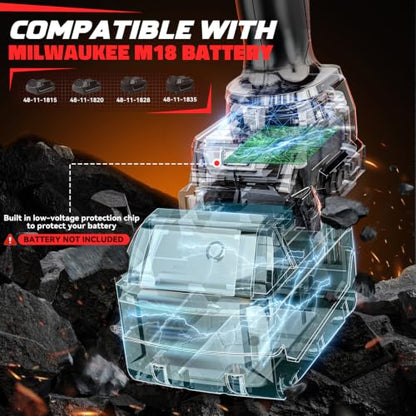 DIYtoolifz Cordless Impact Wrench 1/2” Compatible with Milwaukee 18v Battery(Bare Tool), 1000FT-LBS High Torque Impact Driver, Electric Impact Gun with LED Light, Variable Speeds, 4-Speed Control - size: 1/2 Inch - 1000 Ft-lbs, style: Compatible with Milw