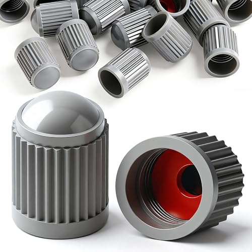 30PCS Tire Valve Stem Caps, Corrosion Resistant, with O Rubber Ring, Airtight Seal Heavy Duty Dustproof Tire Valve Stem Covers for Cars, SUV, Trucks, Bikes, Motorcycles, Bicycles(Gray) - color: Gray, size: 30 pcs