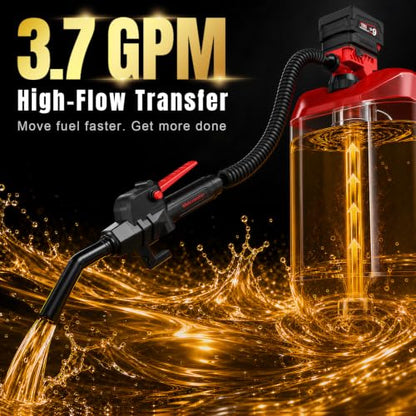 Fuel Transfer Pump for Milwaukee M18 Battery, 3.7 GPM Cordless Gas Can Pump