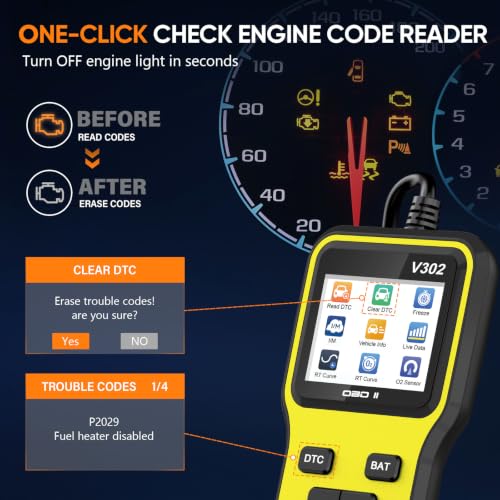 Professional OBD2 Scanner, Enhanced Check Engine Code Reader - color: Yellow