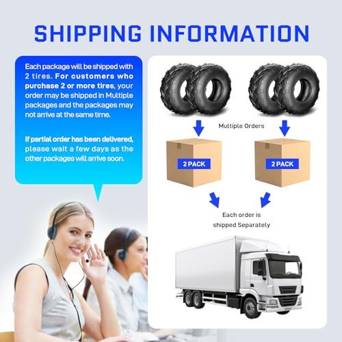 145/70-6 Go Kart Tires,4PR Mini Bike Tires,Tubeless,Pack of 2 - size: 145/70-6