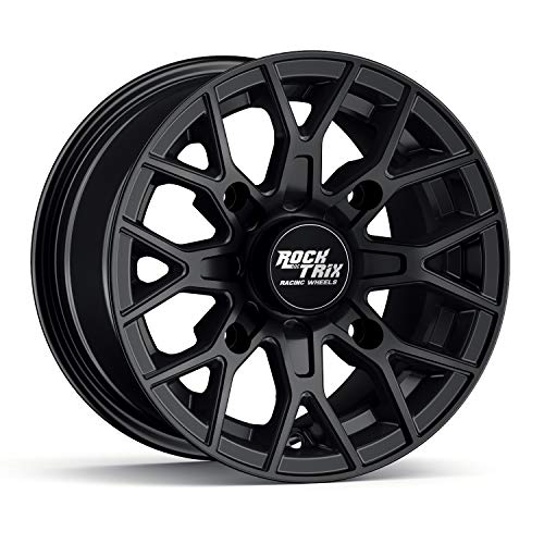 RockTrix RT104 12x7 ATV UTV Wheel 4x156 4+3 Offset, Matte Black, 1pc Single - size: 12x7 (4+3)