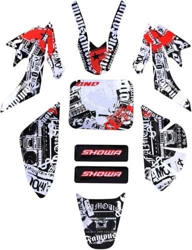 9pcs Decal Graphics Sticker Waterproof Plastic Fender Fairing Stickers for Pit Dirt Bike Offroad Motorcycle Powersport CRF50 XR50 SSR SDG DHZ Thumpstar 50cc 70cc 90cc 110cc 125cc 140cc 150cc 160cc