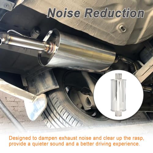 2.0'' Inch Ultra Quiet Exhaust Resonator,Performance Muffler Resonator 2.0" Inlet 2.0" Outlet 14" Overall Length T304 Stainless Steel Universal Fitment - size: 2.0''Inch