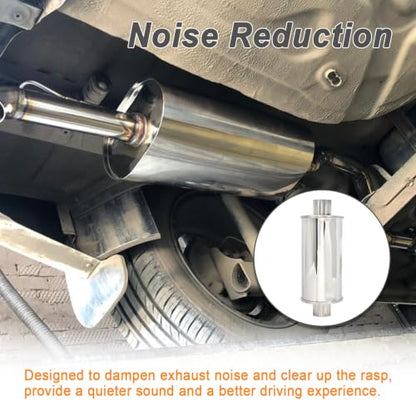 2.0'' Inch Ultra Quiet Exhaust Resonator,Performance Muffler Resonator 2.0" Inlet 2.0" Outlet 14" Overall Length T304 Stainless Steel Universal Fitment - size: 2.0''Inch