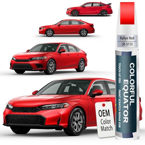 Car Touch Up Paint(R-513 Rallye Red) for Honda OEM Color Match - color: Rallye Red(R-513) for 2001-2026 CIVIC/2026 Prelude