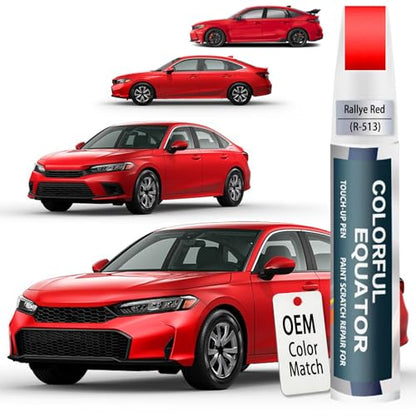 Car Touch Up Paint(R-513 Rallye Red) for Honda OEM Color Match - color: Rallye Red(R-513) for 2001-2026 CIVIC/2026 Prelude