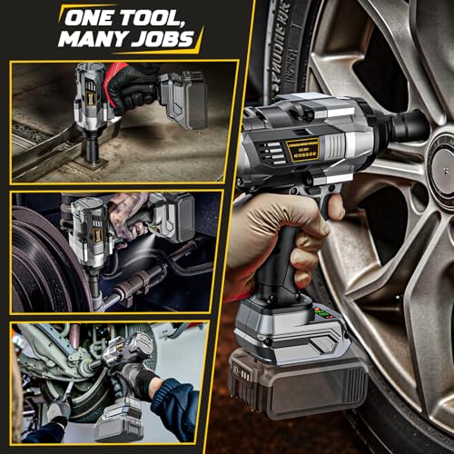 DIYtoolifz Cordless Impact Wrench 1/2” Compatible with Dewalt 20v Battery(Bare Tool), 1000FT-LBS High Torque Impact Driver, Electric Impact Gun with LED Work Light, Variable Speeds, 4-Speed Control - size: 1/2 Inch - 1000 Ft-lbs, style: Compatible with De
