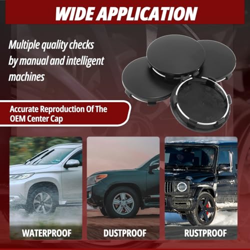 RTrhinotuning Compatible with Yukon Tahoe Escalade 83mm Wheel Center Caps 9595891, OD:3.27"(83 mm) ID: 3"(76.4 mm) Matte Black Center Caps for Rims Hub Caps - color: Matte Black