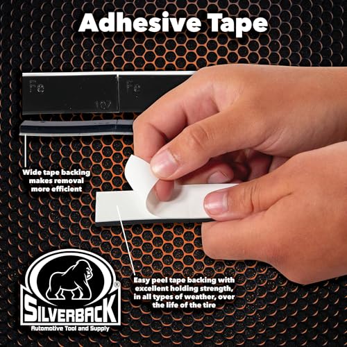 Silverback 1 oz Black Steel Adhesive Wheel Weights, 72-Piece Box - color: Black, size: 1 oz