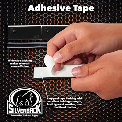 Silverback 1 oz Black Steel Adhesive Wheel Weights, 72-Piece Box - color: Black, size: 1 oz