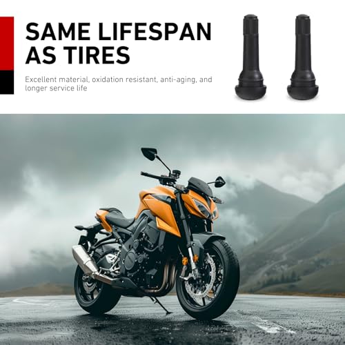 5 PCS TR414 Tire Tubeless Valve Stems, Short Black Rubber Snap-In Tire Valve Stem, Standard 0.453 Inch Rim Holes Replacement for Car, Truck, SUV, Trailer - size: 5 PCS #TR414