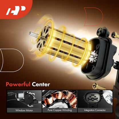 A-Premium Rear Driver Side Power Window Regulator with Motor (2-Pin) - style: Rear Driver Side (LH)
