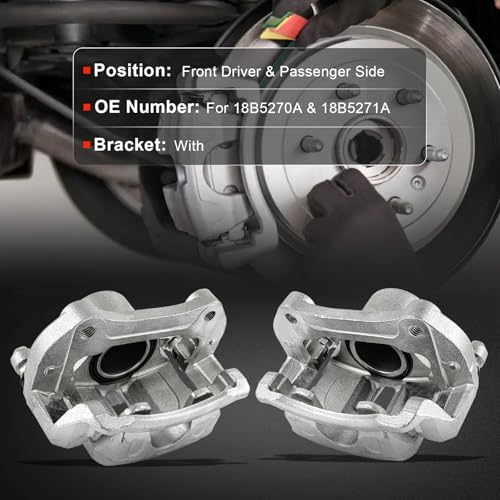 cciyu Front Left & Right Brake Calipers With Bracket 18B5270A 18B5271A - size: Front[18B5270A+18B5271A]