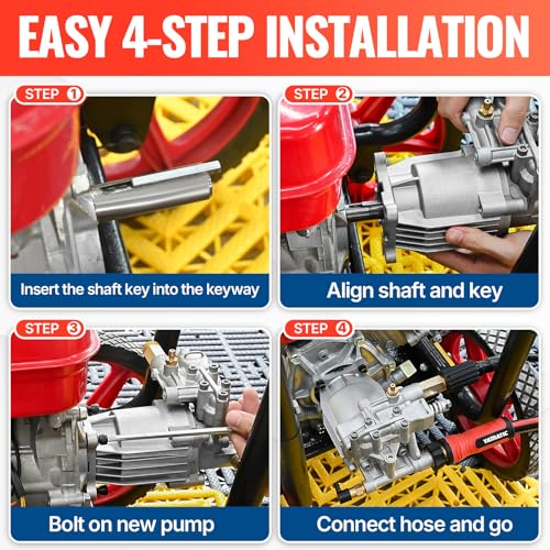YAMATIC Horizontal 3/4" Shaft Pressure Washer Pump 3000 PSI 2.5 GPM - color: Sliver, size: 3000 PSI