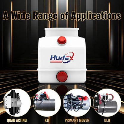 3 Quart Poly Power Unit Reservoir for Hydraulic Systems, Polyethylene Flat Bottom Utility Fluid Tank for Dump Trucks Trailers RVs Boats - size: 3 Quart