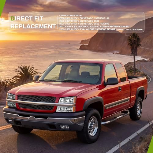 AUTOSAVER88 Headlight Assembly Compatible with 2003-2006 Chevy Silverado - color: OE- Chrome/Amber/Clear