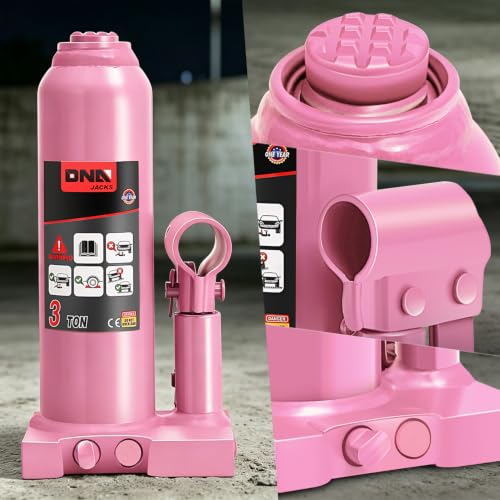 DNA Motoring 3 Tons Hydraulic Car Bottle Jack, Pink, 6000 lbs Capacity - color: Pink, style: 3 ton