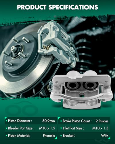 SCITOO 18-B4729 18-B4728 Front Left & Right Brake Calipers w/Bracket - size: Front[18-B4729 & 18-B4728]Silver