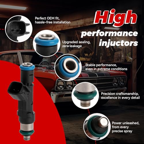 4-Pack Fuel Injectors Set | Compatible with Ford Fusion 2013-2017 Focus 2008-2011 EcoSport C-Max Transit Connect 2010-2013 Lincoln MKZ 2013-2016| Replaces FJ993 8S4Z9F593A CM-5148 - size: 4 X FJ993