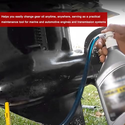 Sun Walker Fluid Pump for Quart Bottles, 4cc Per Stroke Manual Transmission Fluid Pump with Flexible Hose, Lower Unit Gear Oil Extractor Kit for Car Marine Boat, Car Accessories