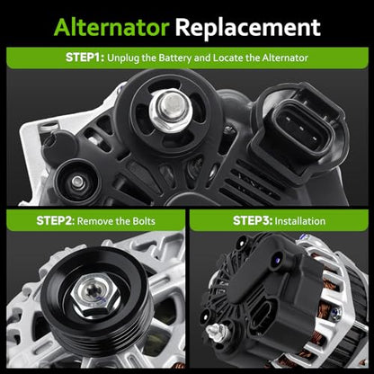 New Alternator Compatible with Hyundai Elantra 2007-2012 2.0L L4 & Kia Soul 2010-2011 2.0L L4, Spectra 2007-2009 2.0L L4, Spectra5 2007-2009 2.0L L4, 11311N 3730023650