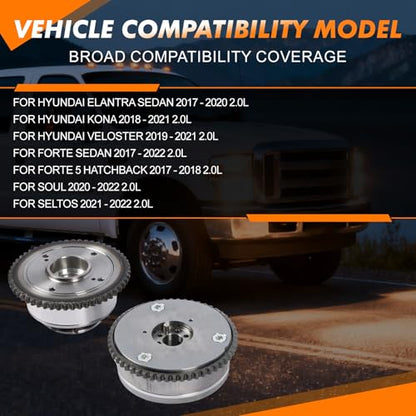 243702E020 Exhaust&Intake Camshaft Adjusters CVVT Sprocket 2pcs for Hyundai - color: 24370-2E020