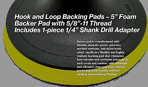 5" Hook and Loop Backing Pads Foam Backer Pad with 5/8”-11 - style: 5"
